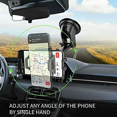 Universal One-Touch Secure Extend Sliding Arm Car Mount Phone Holder Sticky Pad