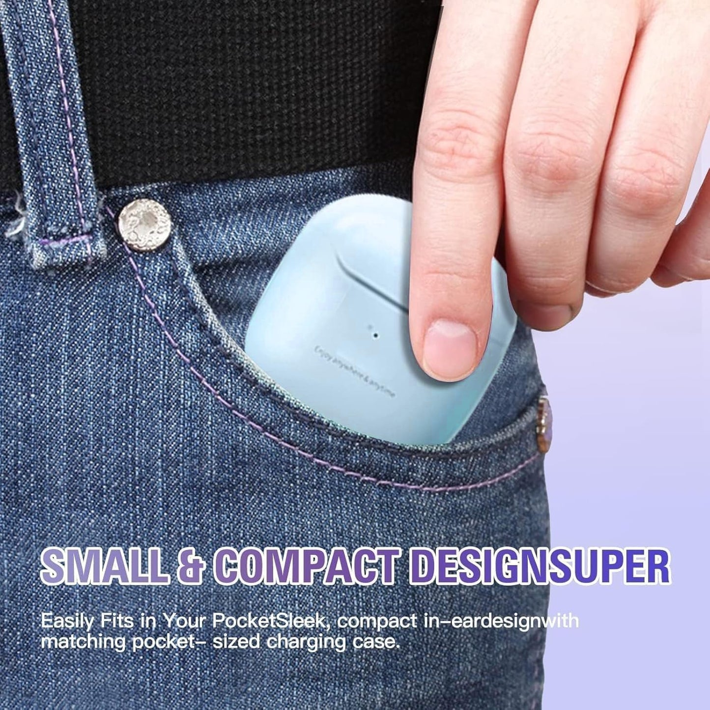 Wireless Headset Bluetooth 5.0 Headphones Stereo Twin Earbuds BT-VDBT030 In blue SKU:BT-030BL