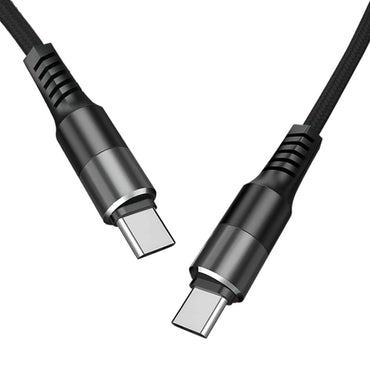 Power Delivery USB-C to C Fast Charging & Sync Nylon- Braided 10 FT Cable in Black - DC35-PDTYPEC10FTBK