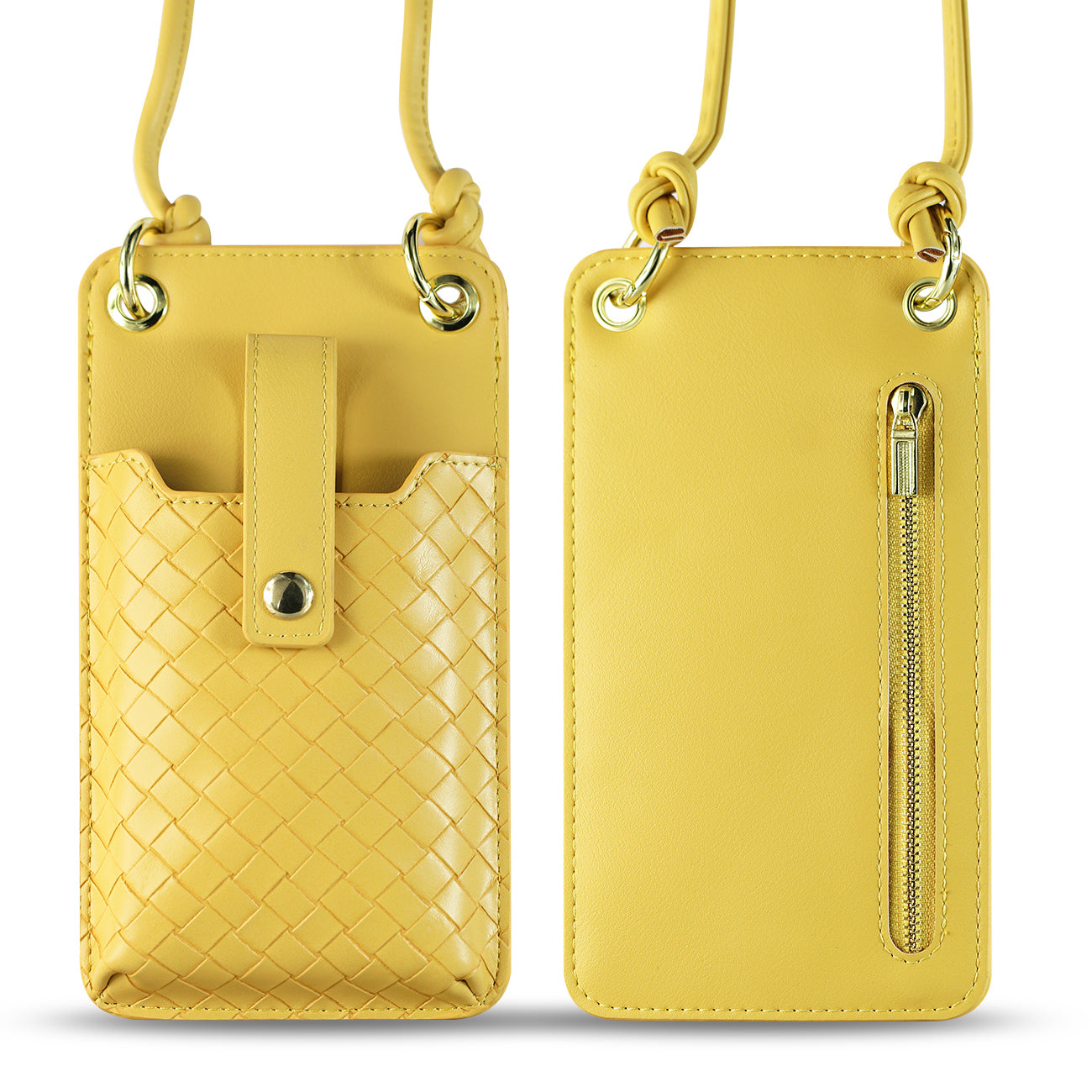 Reiko Leather Crossbody Phone Wallet Large Purse In Yellow•?ö7.0 INCH)