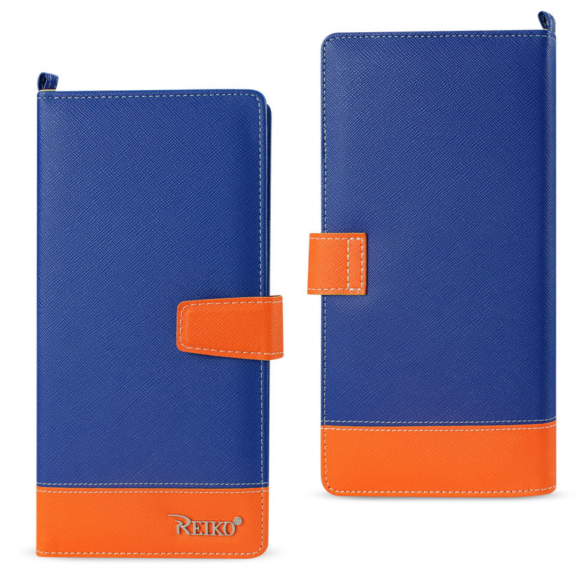 REIKO IPHONE 6/ 6S TWO TONE SUPER WALLET CASE WITH MULTIPLE CARD SLOTS IN ORANGE NAVY (FC35-IPHONE6ORGNV)