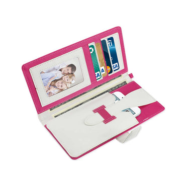 REIKO IPHONE 6/ 6S TWO TONE SUPER WALLET CASE WITH MULTIPLE CARD SLOTS IN WHITE HOT PINK (FC35-IPHONE6WHHK)