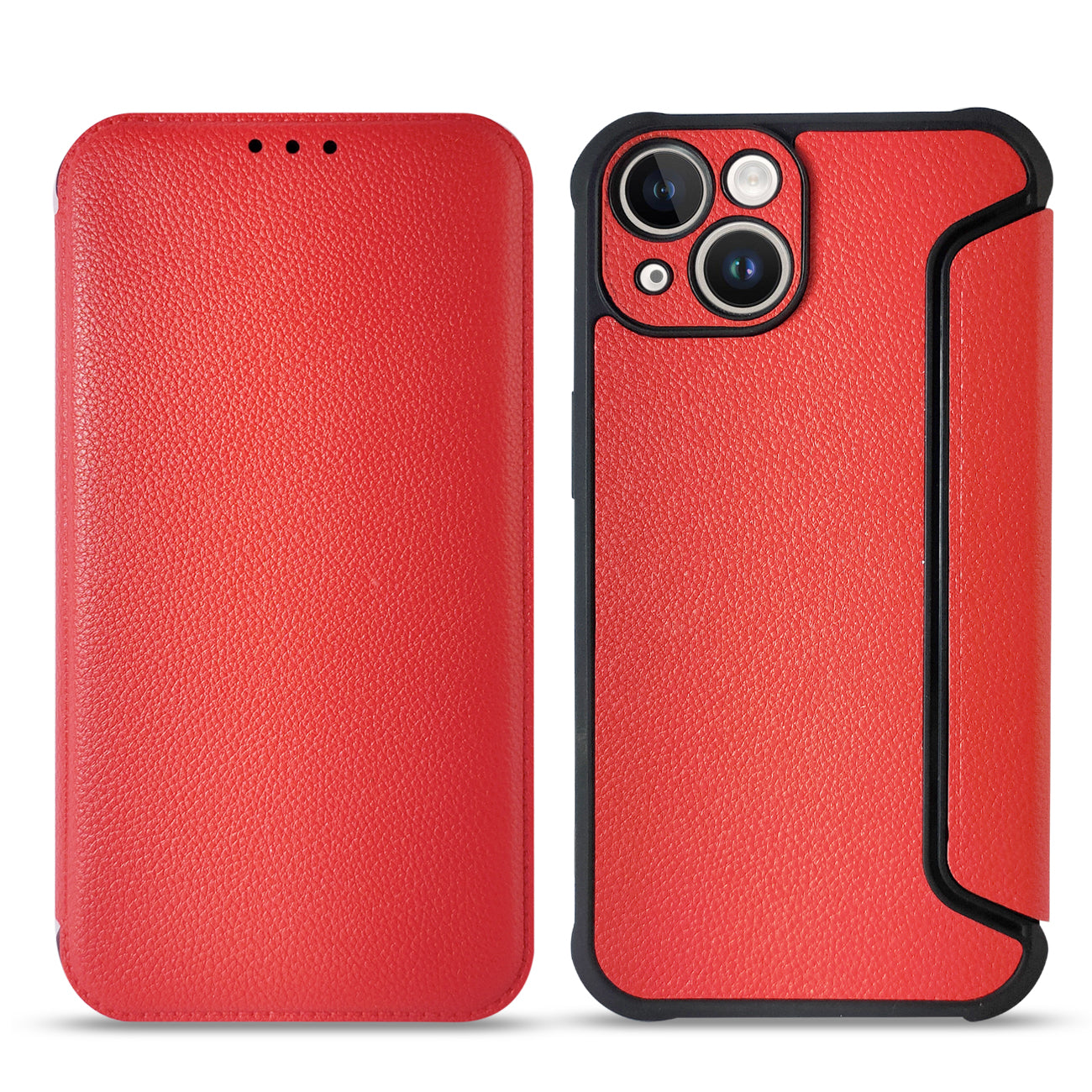 Magnetic wallet Leather phone case For Apple iPhone 14 Plus In Red (FC36-IPH14PLUSRD)
