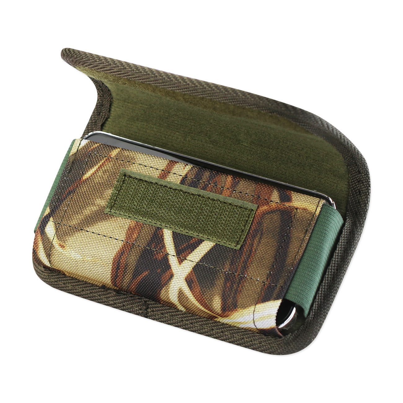 Reiko Horizontal Rugged Pouch With Velcro and Metal Belt Clip In Camouflage (5.8 x 3.0 x 0.7 Inches)