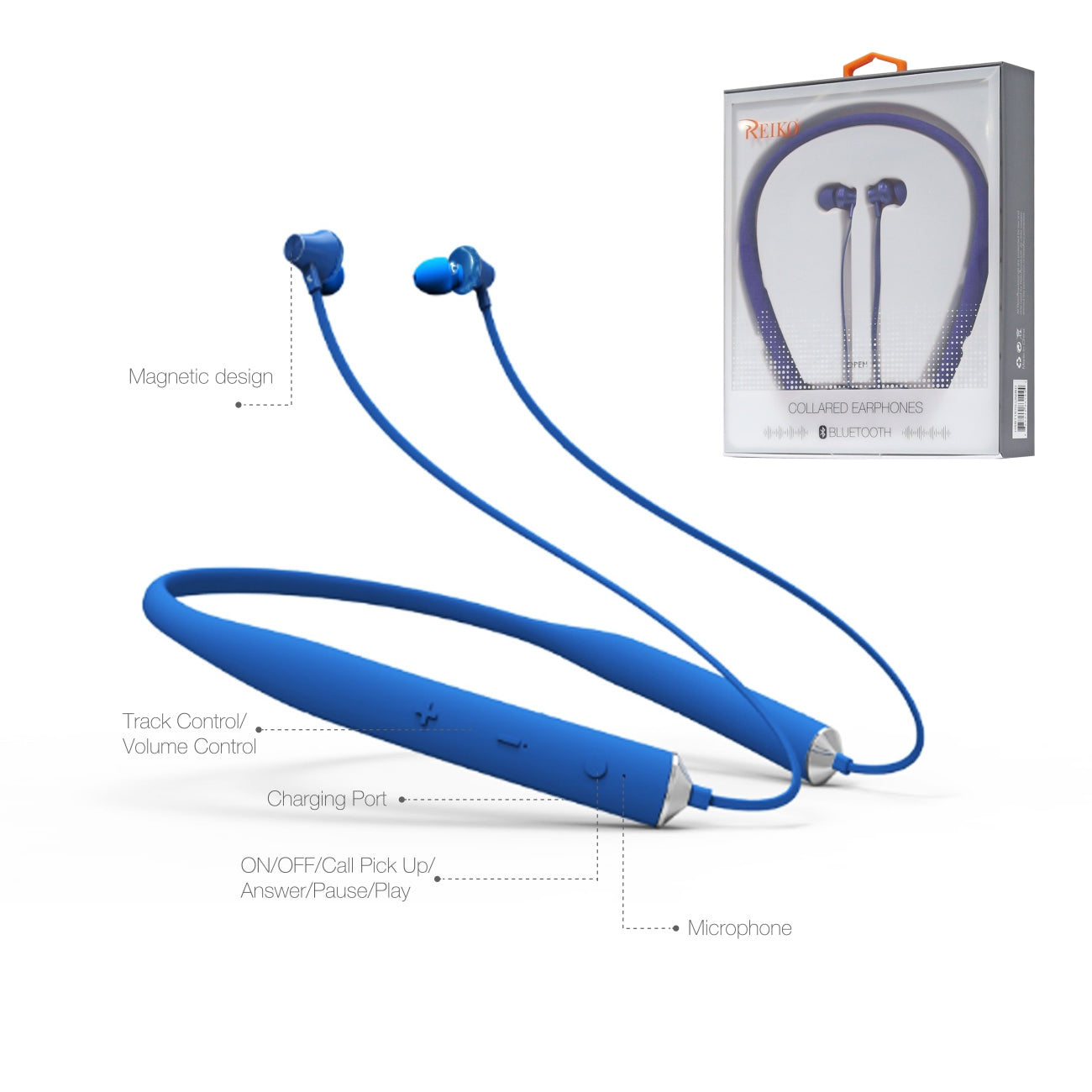 Reiko Universal Bluetooth Earphones Blue HSBT1570-UNIBL