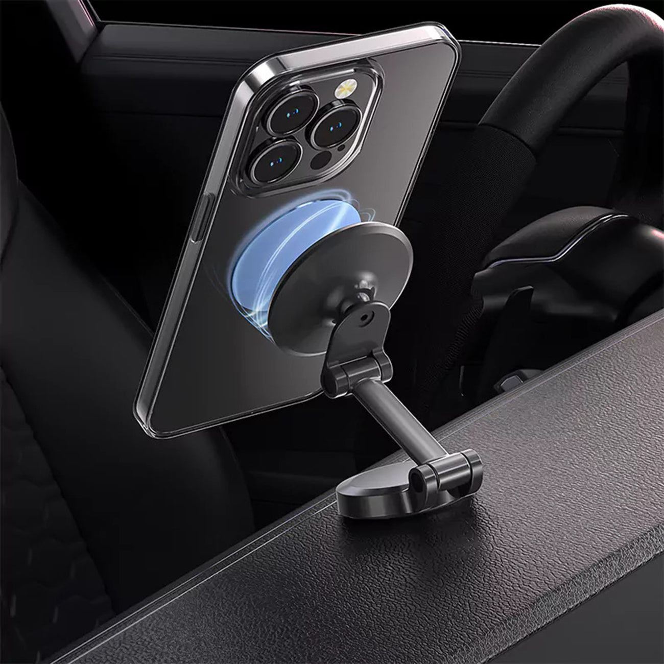 360¡ã rotating magnetic holder for car with a sticky base SKU: HLD-VDHD040BK