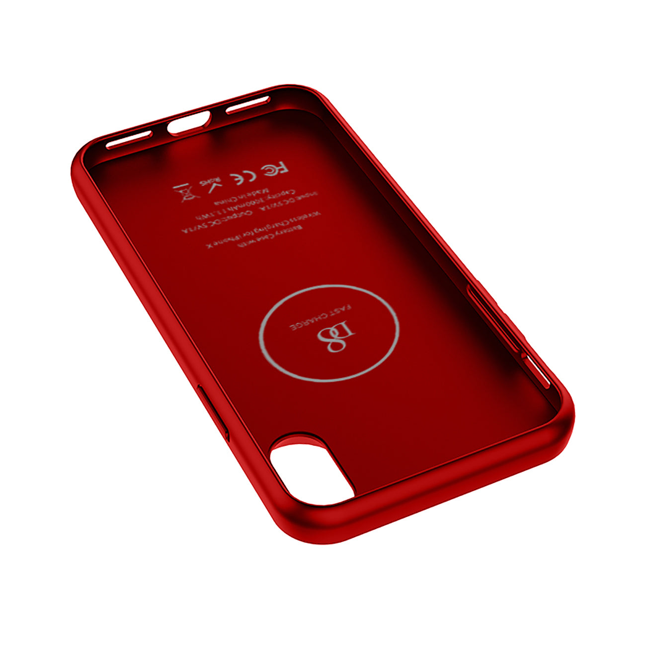 iPhone X Battery Case with Qi Wireless Charging, Support Lightning headphones, Real 3000mAh Rechargeable Extended Protective Battery Charging Case for iPhone X In Red