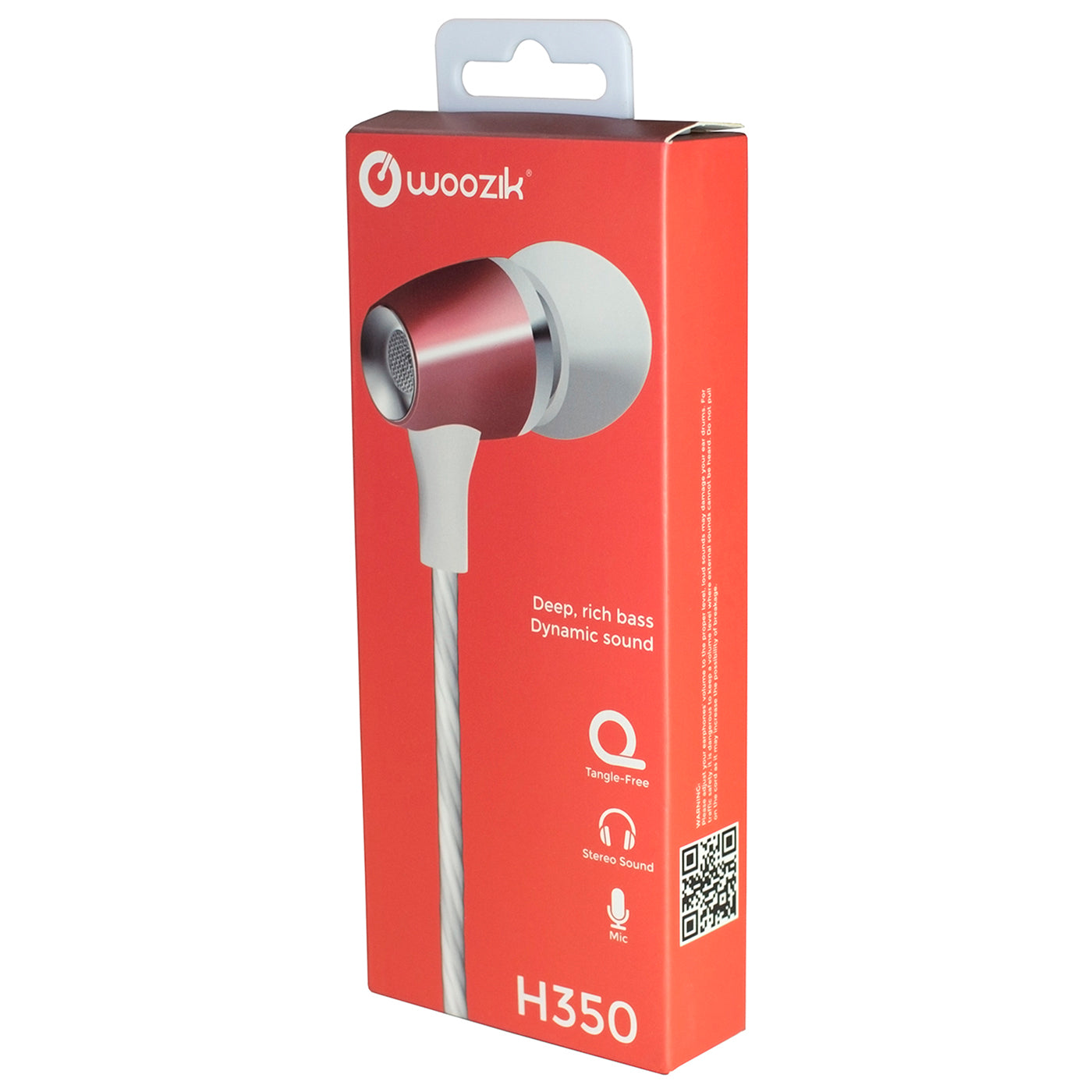 H350 Wired In-Ear Bass Headphones Headsets Earbuds With Microphone Stereo Earphones In Red M2RWK-H350RD