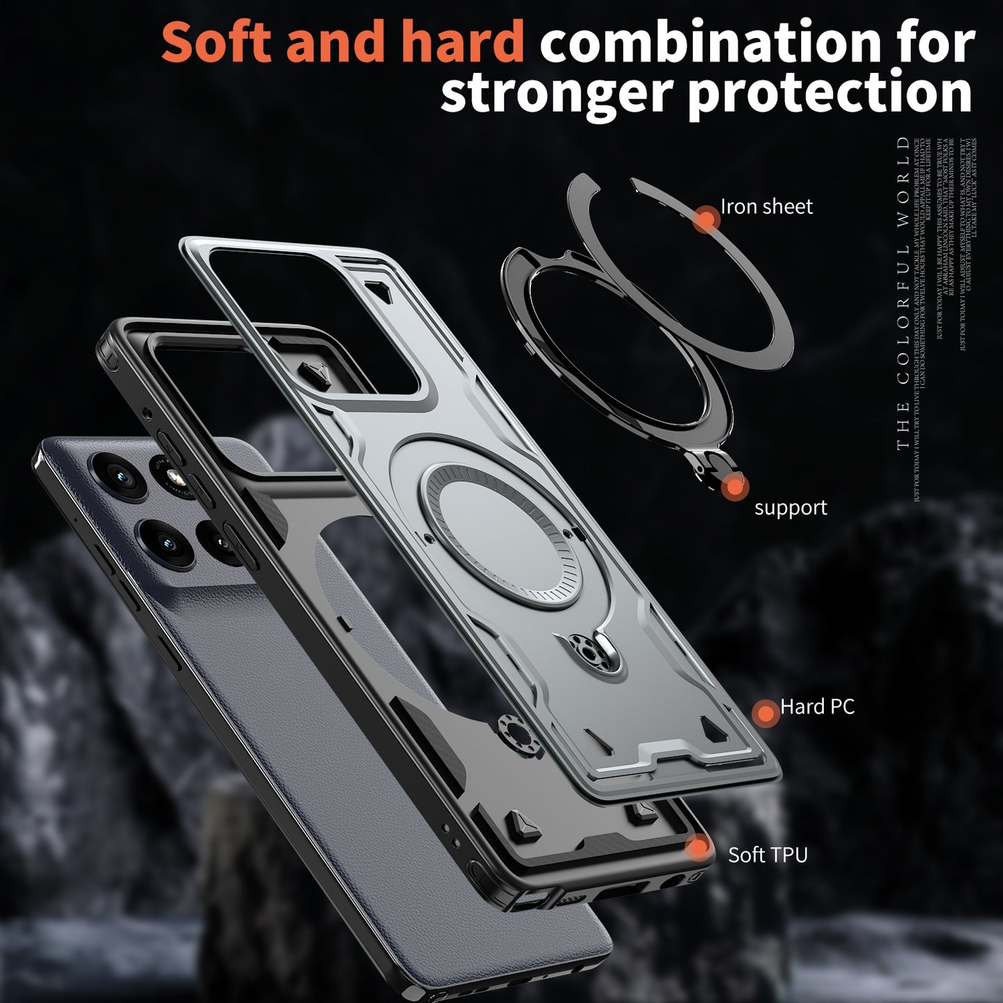 Reiko 360¡ã Rotating Magnetic Versatile Stand Gray Compatible with Motorola Moto G 5G 2025