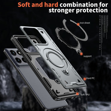 Reiko 360¡ã Rotating Magnetic Versatile Stand Gray Compatible with Motorola Moto G Stylus 5G 2025 (MOT-GSTYLUS-5G(2025)GY)