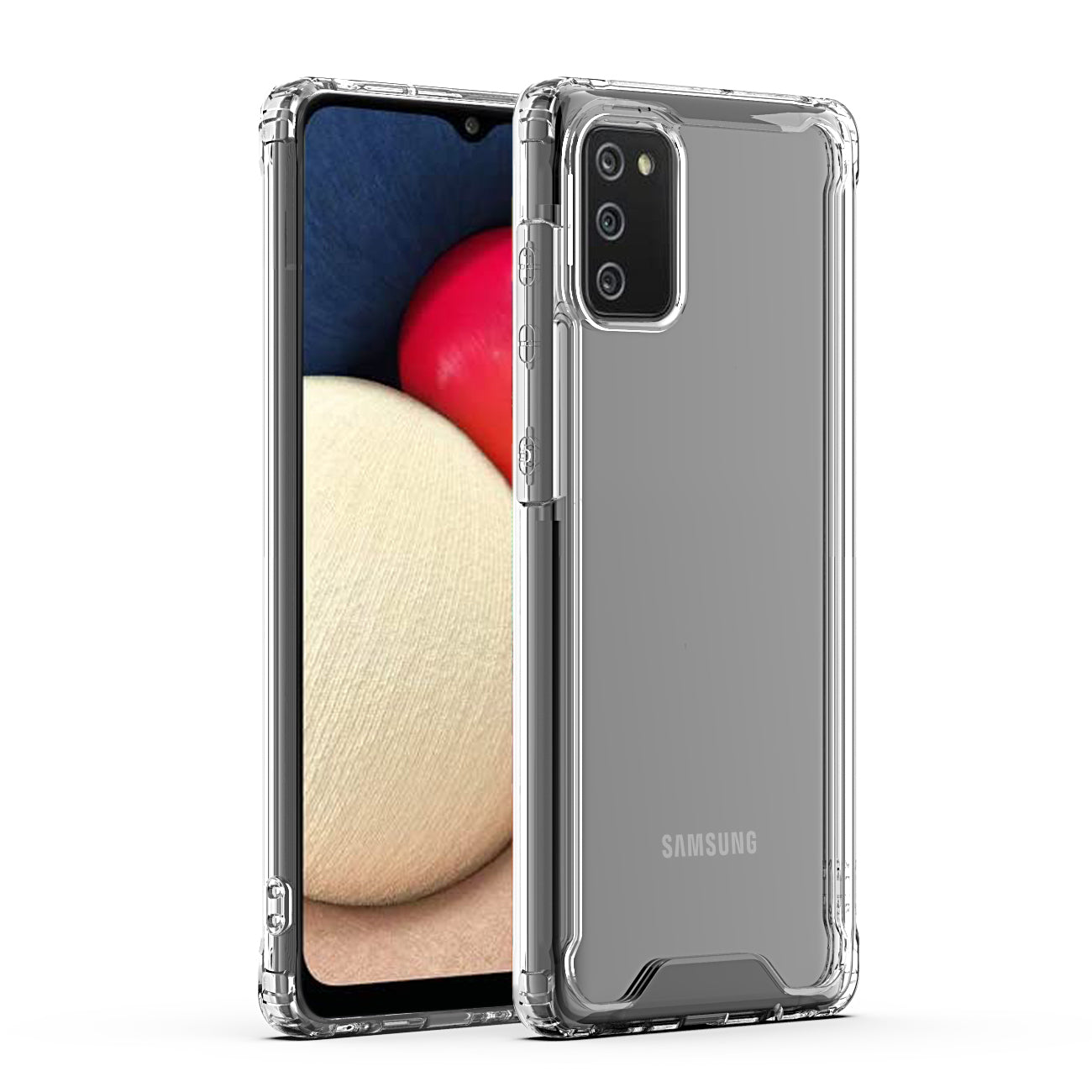 Reiko High Quality 2X Clean PC and TPU Bumper Case In Clear For Samsung Galaxy A02S