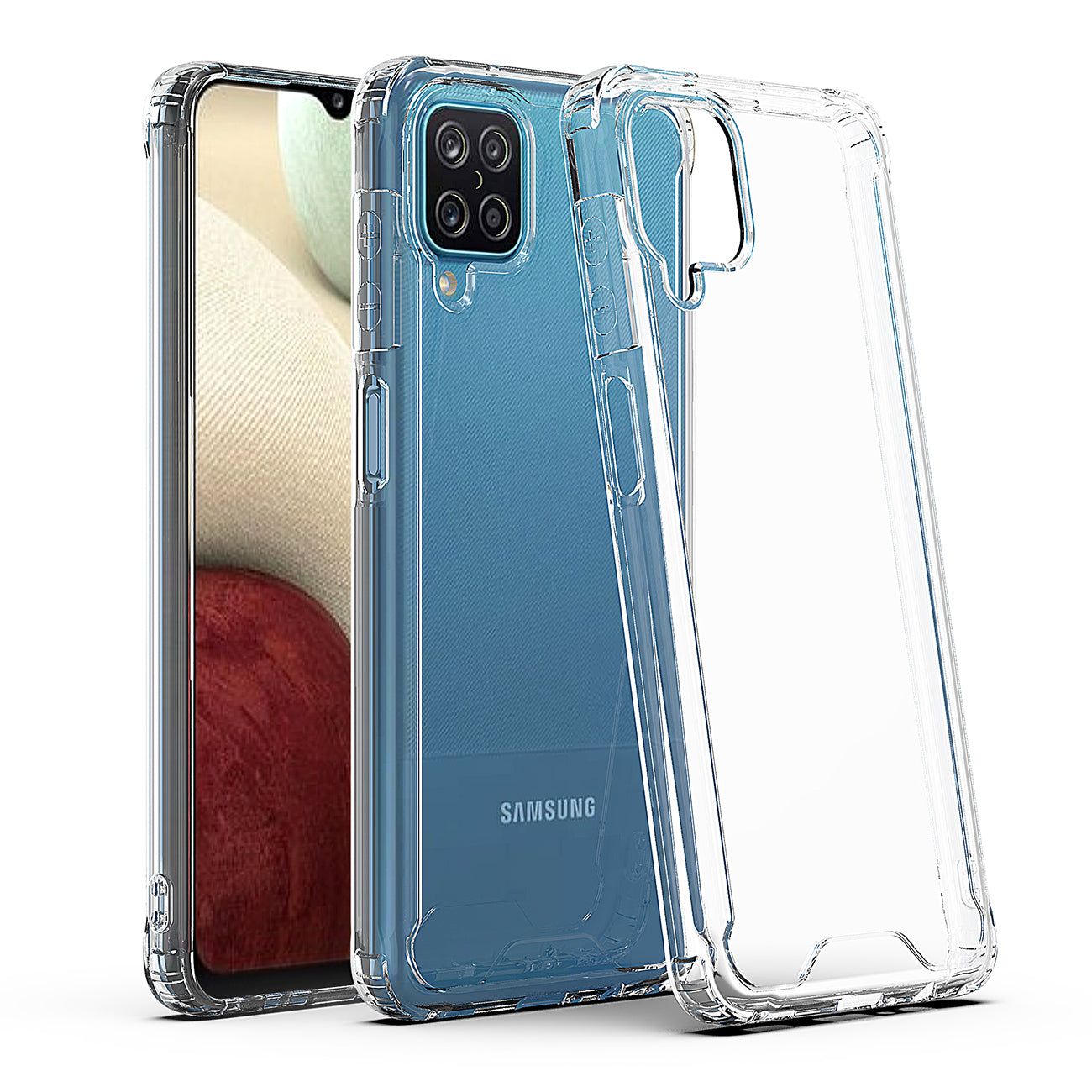 Reiko High Quality 2X Clean PC and TPU Bumper Case In Clear For Samsung Galaxy A12 5G
