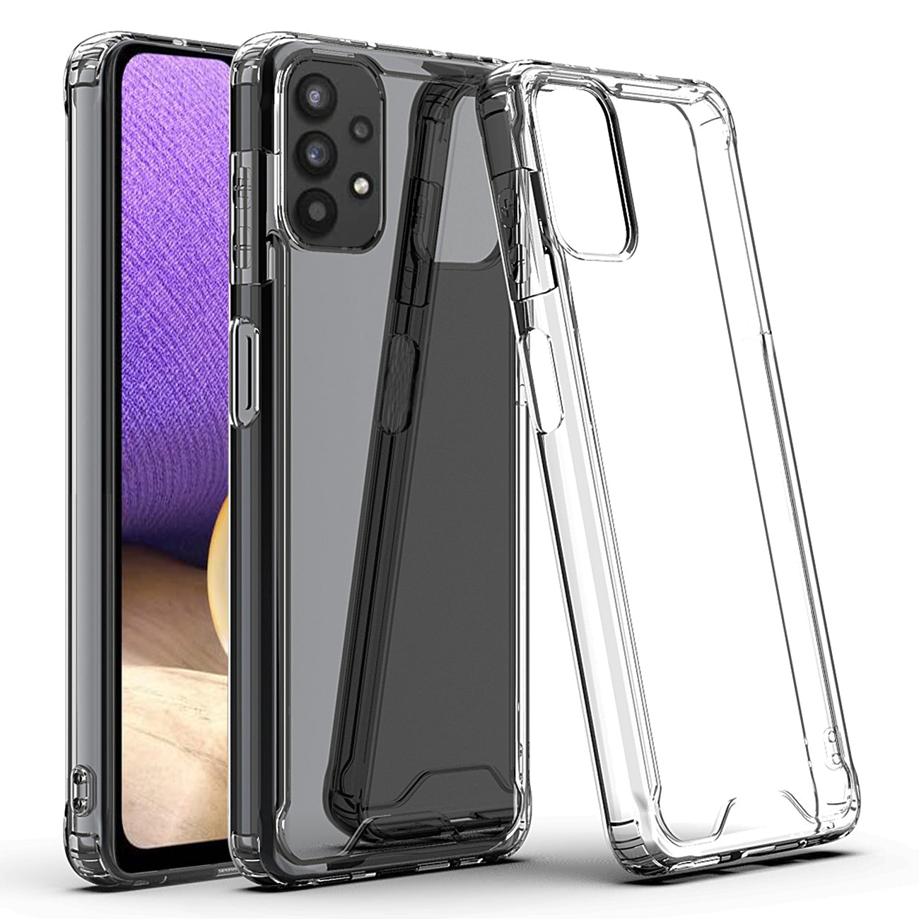 Reiko High Quality 2X Clean PC and TPU Bumper Case In Clear For Samsung Galaxy A32 5G