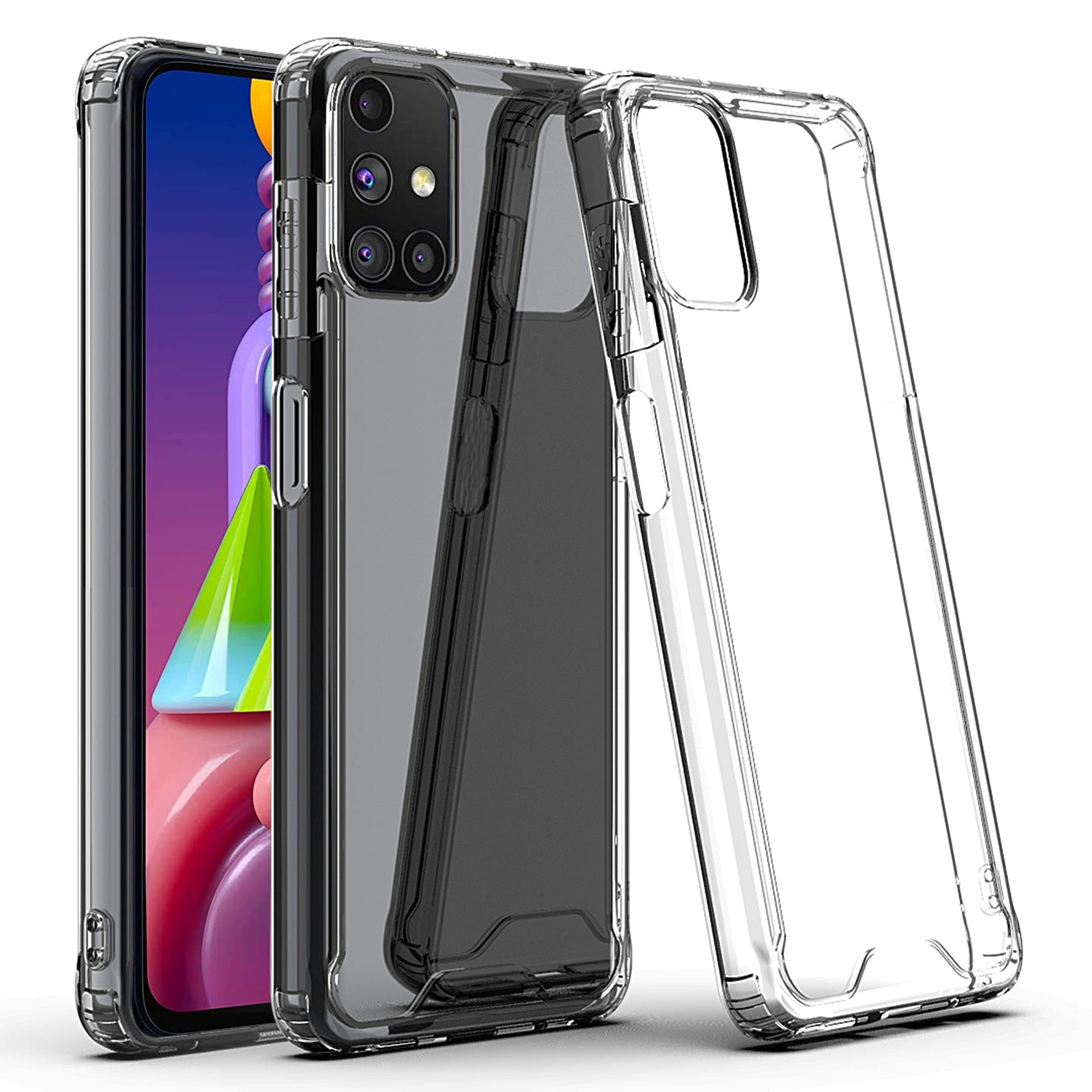 Reiko High Quality 2X Clean PC and TPU Bumper Case In Clear For Samsung Galaxy M51