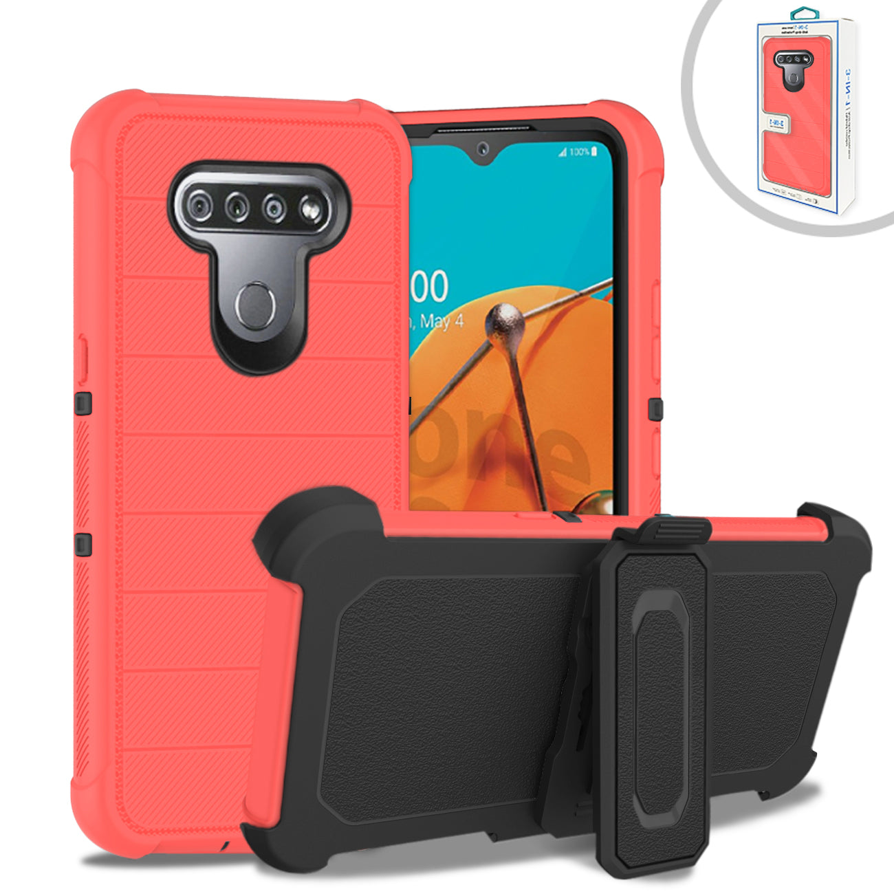 LG K51 3-In-1 Hybrid Heavy Duty Holster Combo Case In Pink – Reiko LG K51 3-In-1 Hybrid Heavy Duty Holster Combo Case In Pink – Reiko
