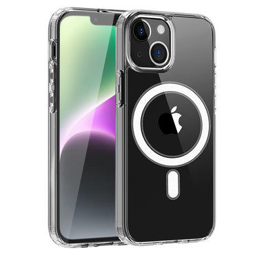 Reiko Magnetic Wireless Charging TPU Bumper Case For iPhone 14 In Clear