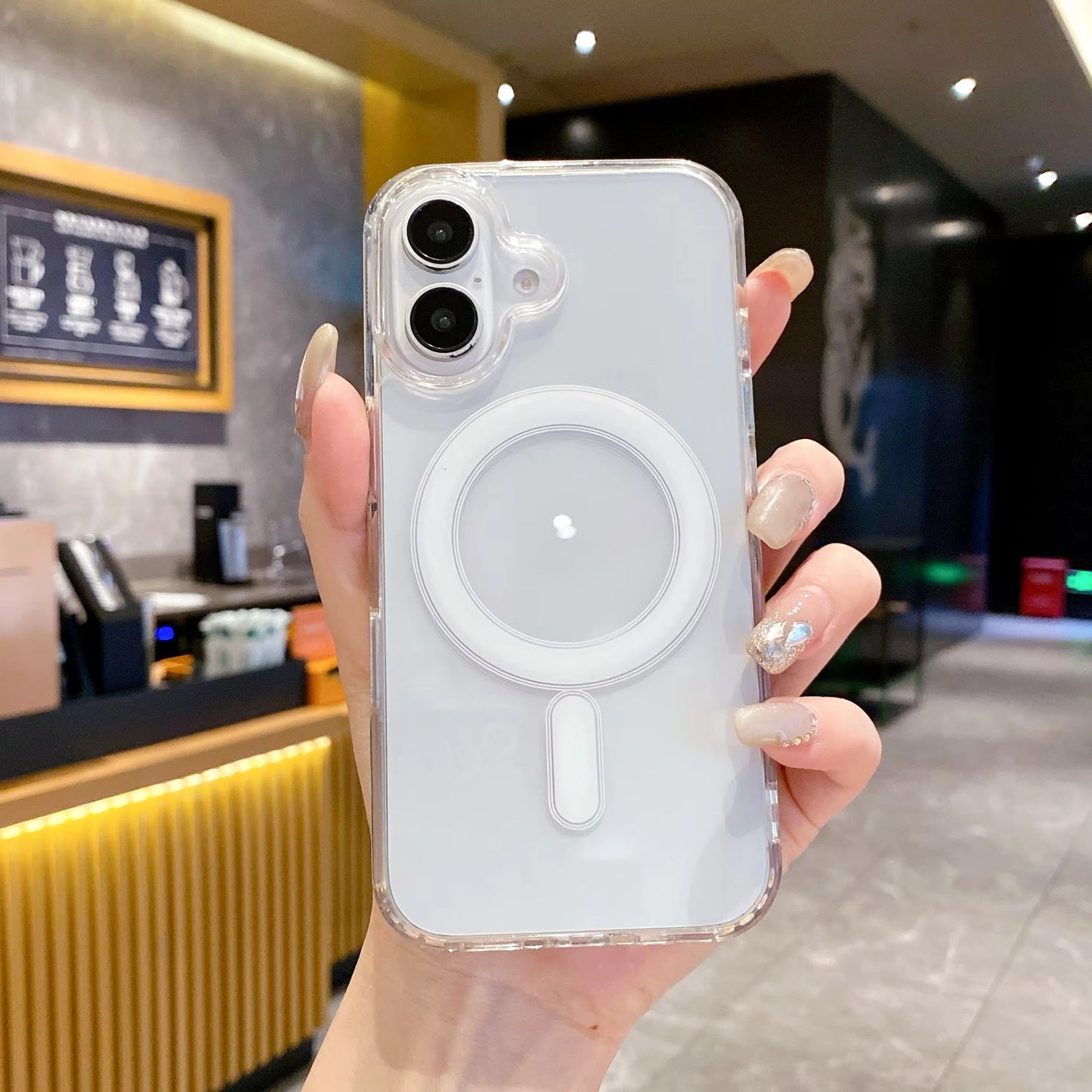 Magnetic Wireless Charging TPU Bumper Case For iPhone 17 MAX In Clear , SKU: PC34-IPH17PROMAXCL