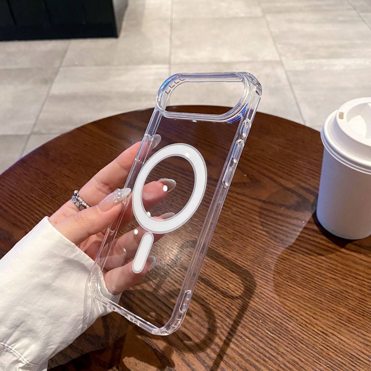 Magnetic Wireless Charging TPU Bumper Case For iPhone 17 AIR In Clear , SKU: PC34-IPH17PROCL