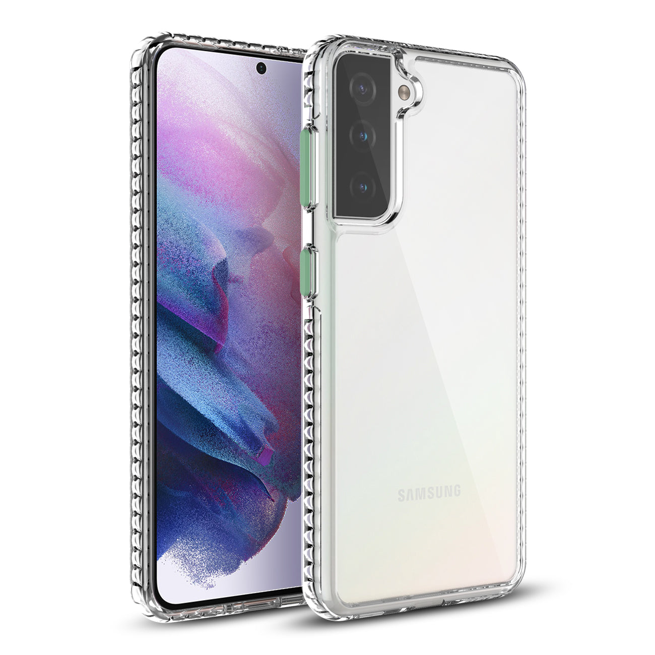 TPU Bumper Shockproof Case With Embedded Coil In BlackSAMSUNG GALAXY S21/S30 PLUS In Clear Green