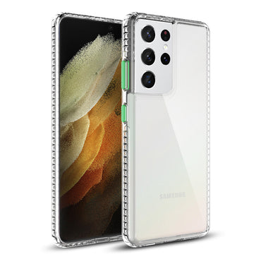 TPU Bumper Shockproof Case With Embedded Coil In BlackSAMSUNG GALAXY S21/S30 ULTRA In Clear Orange