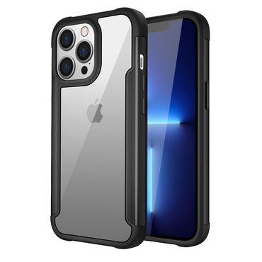 High Quality Clean PC,TPU and Metal Bumper Case For iPhone 13 Pro In Black