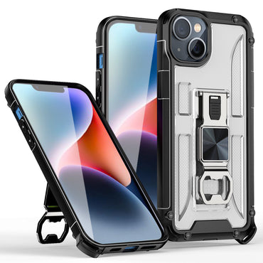 Kickstand Ring Holder/Bottle Opener with Magnetic Car Mount for IPHONE 14  In Clear