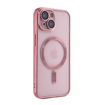 Magnetic Wireless Charging TPU Bumper Case For iPhone 15 In Pink