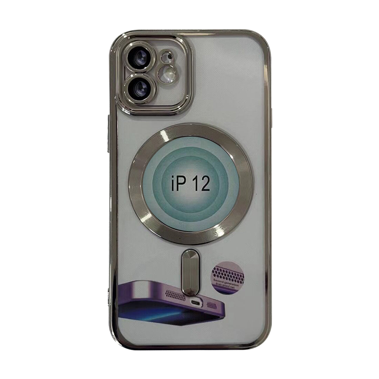 Magnetic Wireless Charging TPU Bumper Case For iPhone 14 Plus In Silver