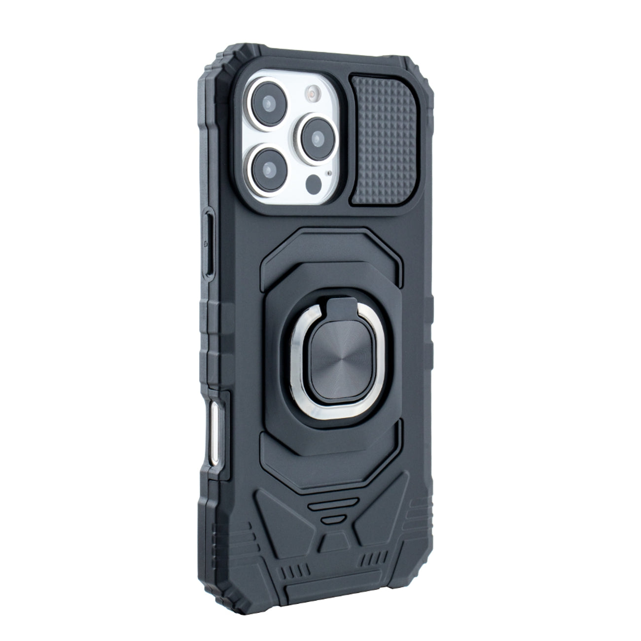 Kickstand Ring Holder TPU Shockproof Case for iPhone 16 PRO MAX in Black