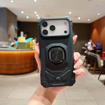 Kickstand Ring Holder TPU Shockproof Case for iPhone 17  MAX in Black , SKU: PC65-IPH17MAXBK