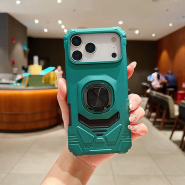 Kickstand Ring Holder TPU Shockproof Case for IPHONE 17 MAX in Green , SKU: PC65-IPH17MAXGR