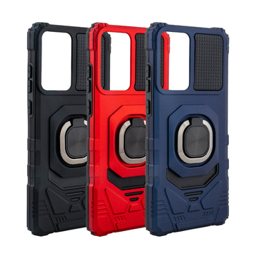 Kickstand Ring Holder TPU Shockproof Case for Motorola Moto G Stylus 5G (2024) in RED