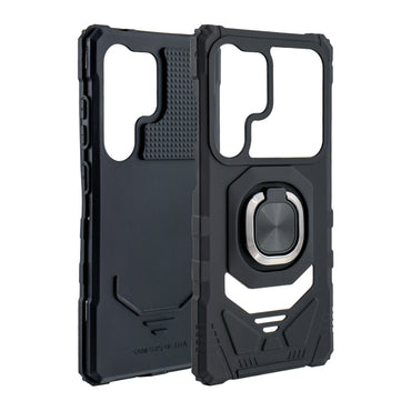 Kickstand Ring Holder TPU Shockproof Case for Samsung Galaxy S25 ULTRA in Black