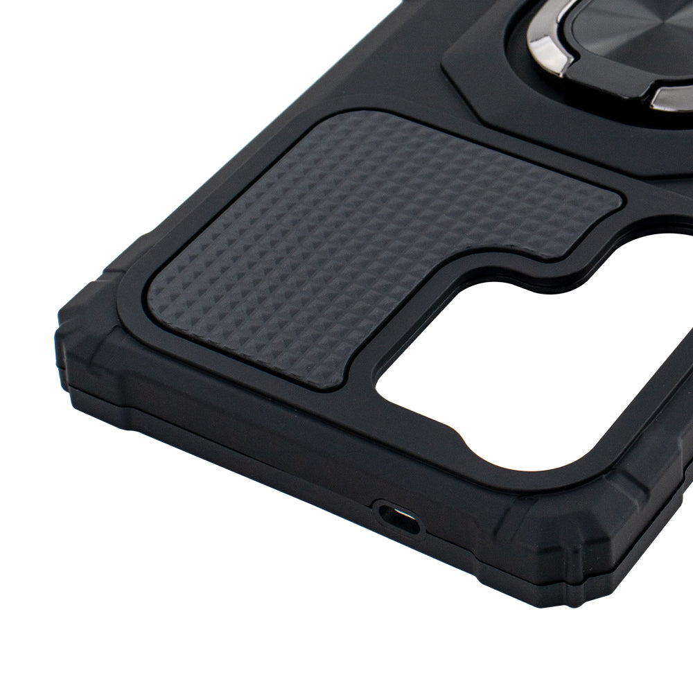 Kickstand Ring Holder TPU Shockproof Case for Samsung Galaxy S25 ULTRA in Black