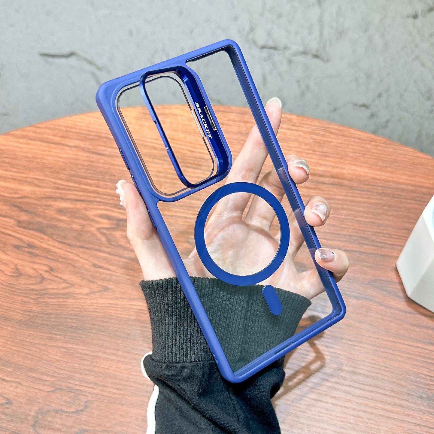 Magnetic Phone Case with Built-in Invisible Kickstand Compatible with Samsung Galaxy S25 (PC70-SAMS25BL)