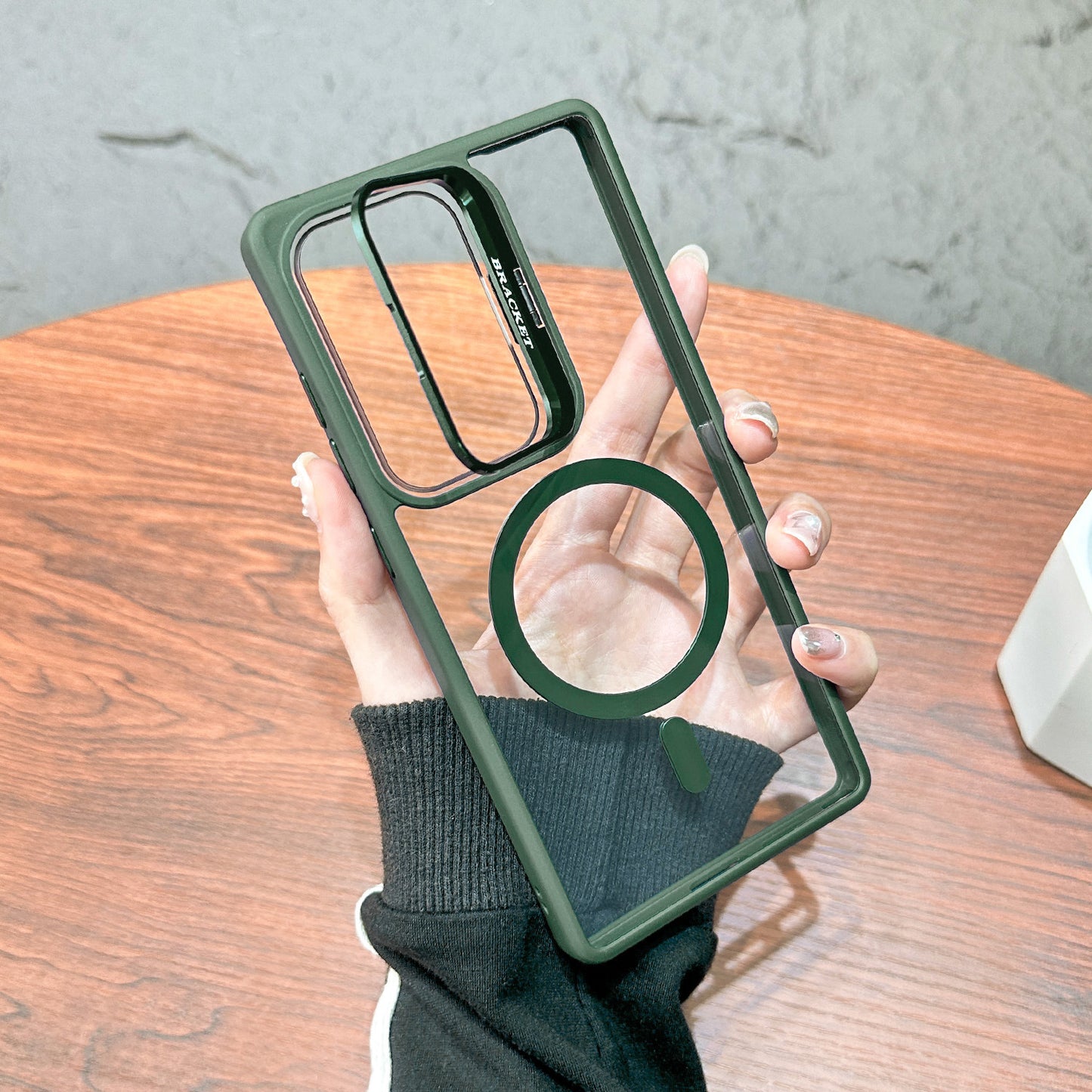 Magnetic Phone Case with Built-in Invisible Kickstand Compatible with Samsung Galaxy S25 ULTRA (PC70-SAMS25UGR)
