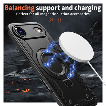 Reiko 360-degree Rotating Magnetic Versatile Stand Black Compatible with iPhone 17 AIR, SKU: PC73-IPH17AIRBK