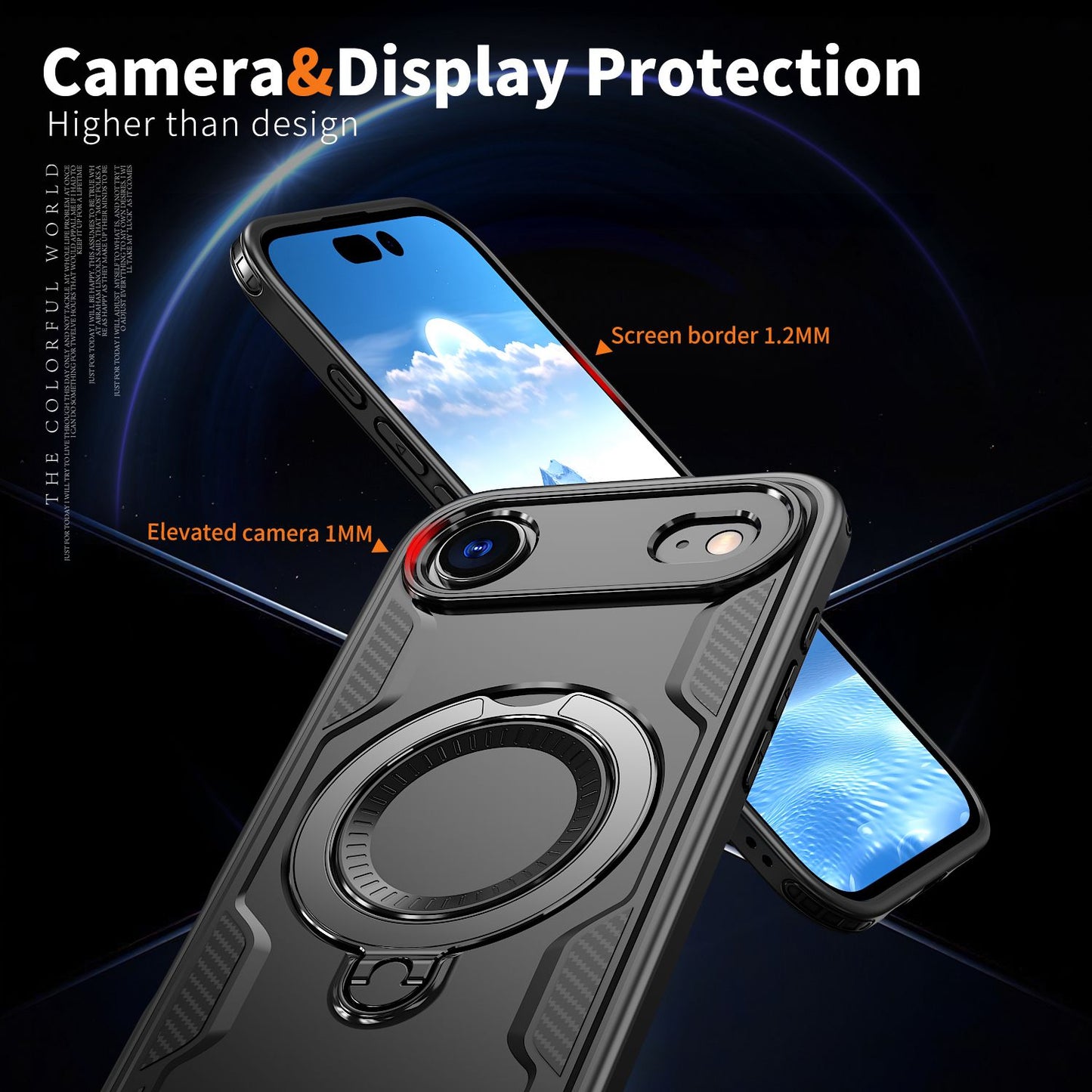 Reiko 360¡ã Rotating Magnetic Versatile Stand Black Compatible with iPhone 17 AIR , SKU: PC73-IPH17AIRBK