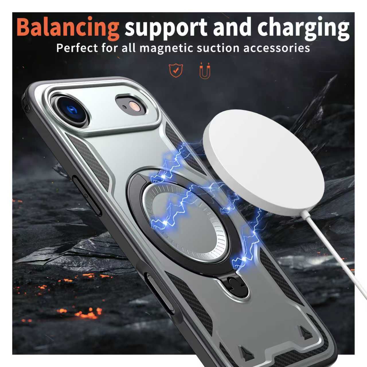 Reiko 360¡ã Rotating Magnetic Versatile Stand Gray Compatible with iPhone 17 AIR , SKU: PC73-IPH17AIRGY