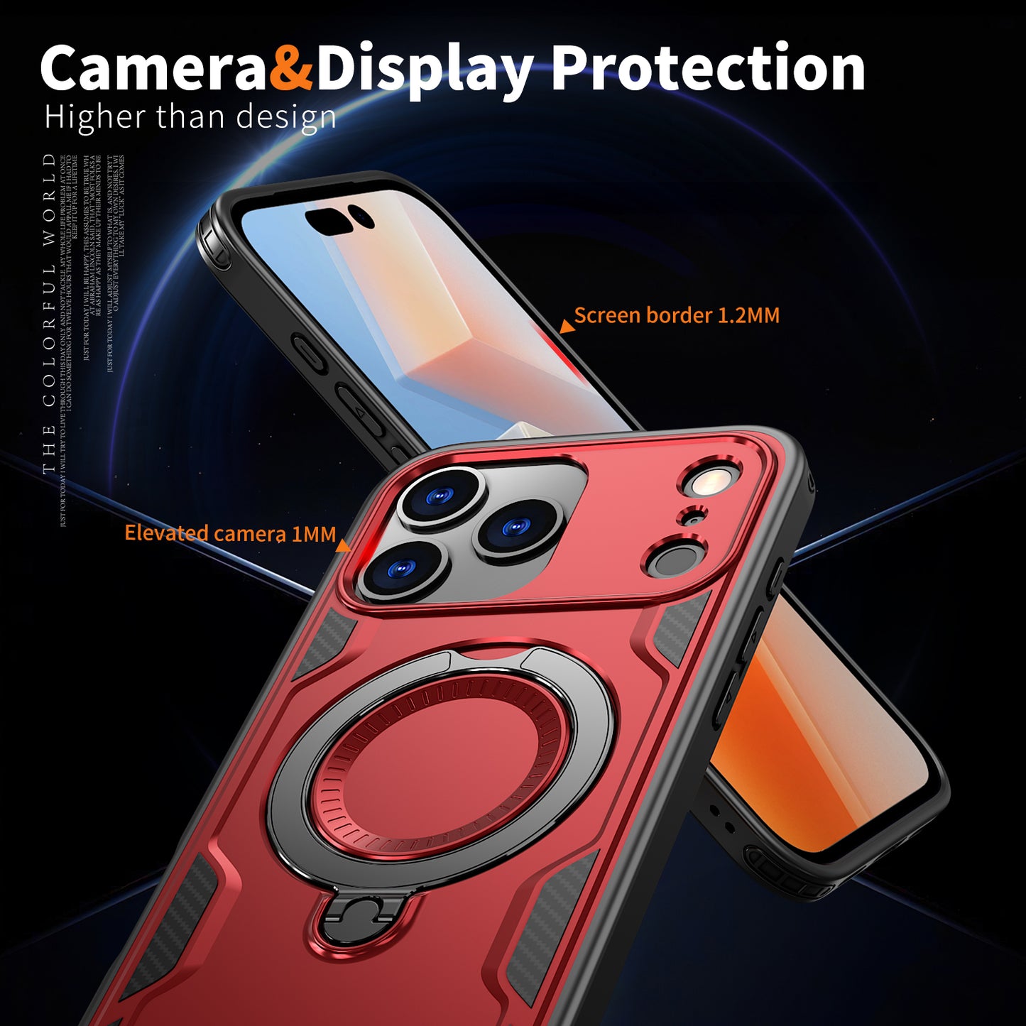 Reiko 360¡ã Rotating Magnetic Versatile Stand Red Compatible with iPhone 17 PRO MAX , SKU: PC73-IPH17MAXRD