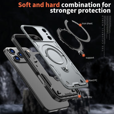 Reiko 360-degree Rotating Magnetic Versatile Stand Gray Compatible with iPhone 17. SKU:PC73-IPH17GY