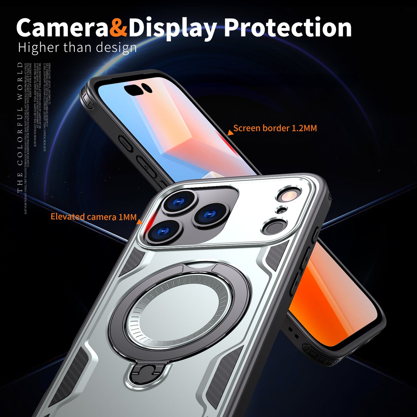 Reiko 360¡ã Rotating Magnetic Versatile Stand Gray Compatible with iPhone 17 PRO , SKU: PC73-IPH17PROGY