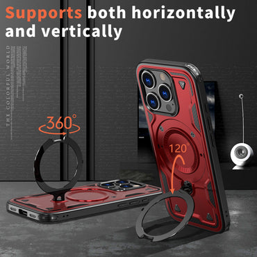 Reiko 360-degree Rotating Magnetic Versatile Stand Red Compatible with iPhone 17. SKU:PC73-IPH17RD