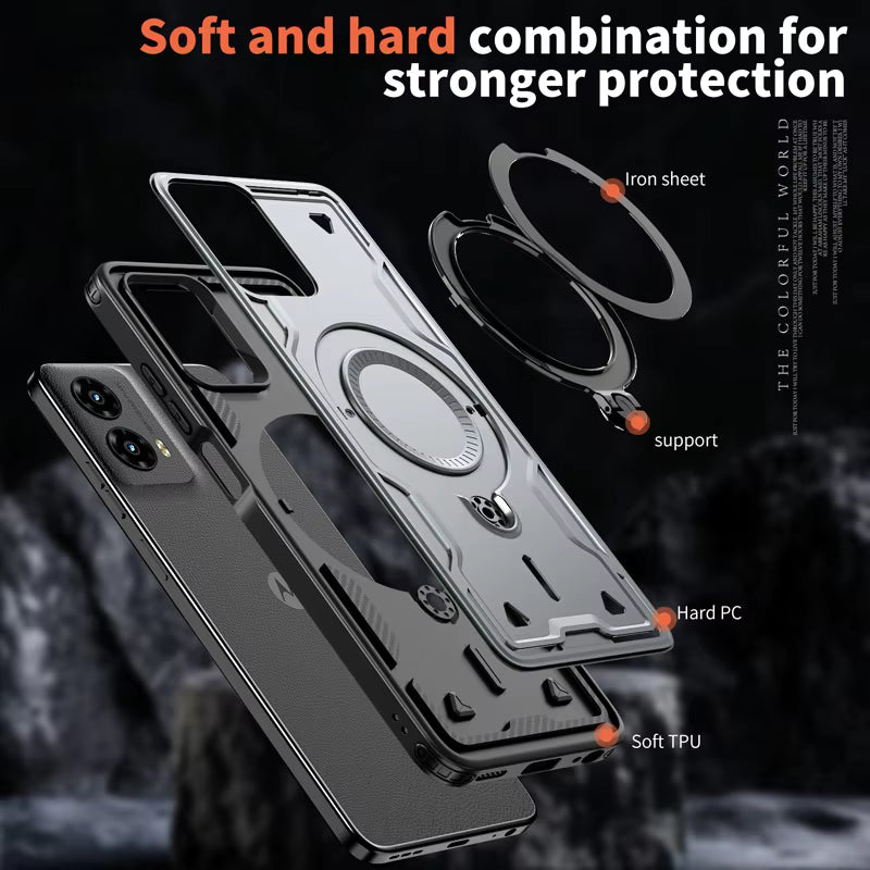 Reiko 360¡ã Rotating Magnetic Versatile Stand Red Compatible with SAMSUNG A07 ,PC73-SAMA07-4GRD