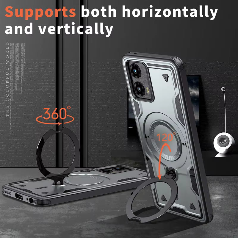 Reiko 360¡ã Rotating Magnetic Versatile Stand Red Compatible with SAMSUNG A07 ,PC73-SAMA07-4GRD