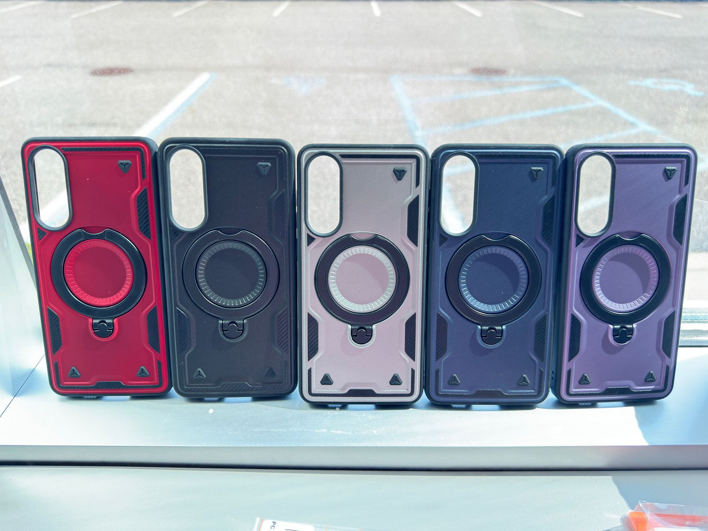 Reiko 360¡ã Rotating Magnetic Versatile Stand Purple Compatible with iPhone Samsung Galaxy S25 EDGE