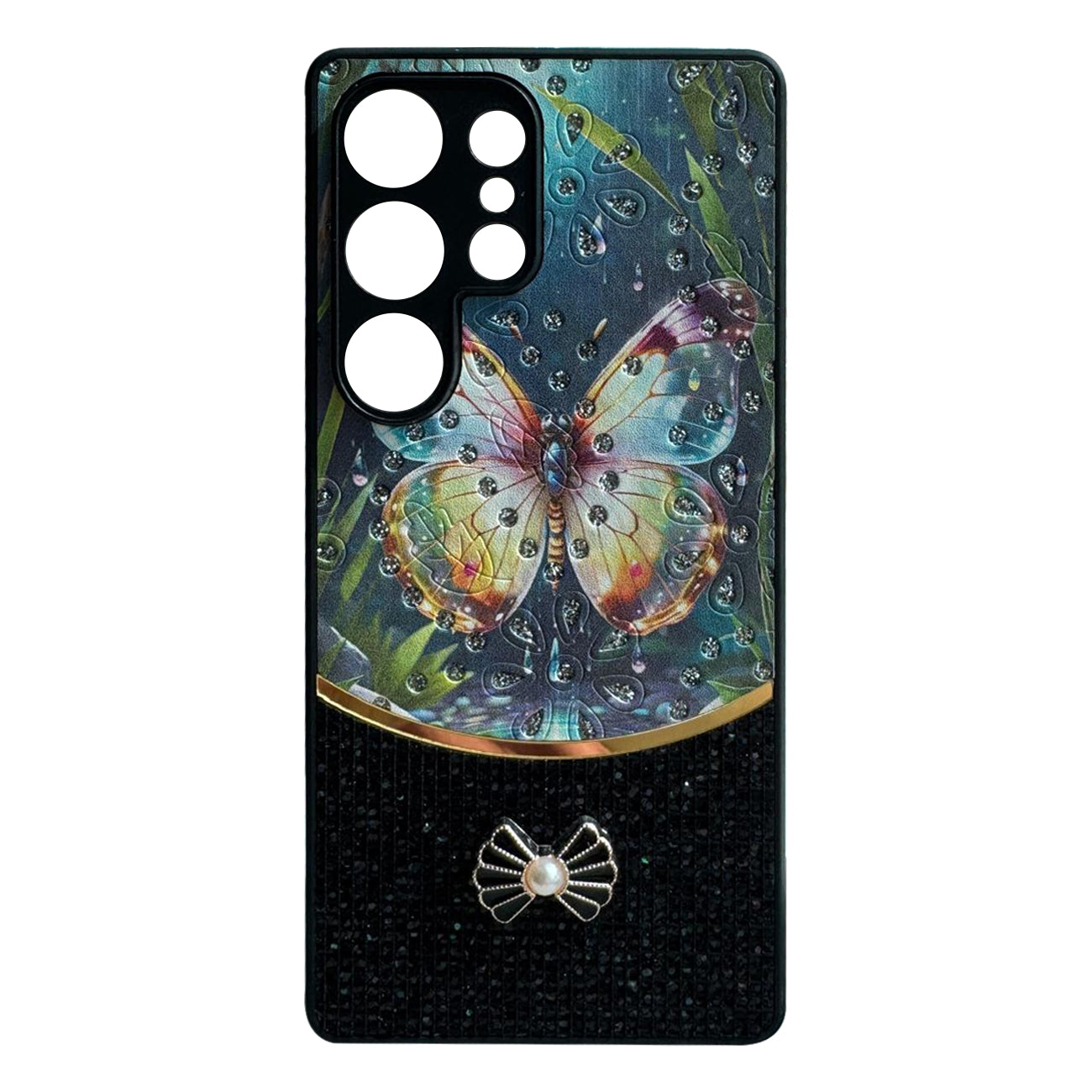 Sparkle Glitter Bling Phone Case in Black With Colorful Cover For Galaxy S25 Ultra