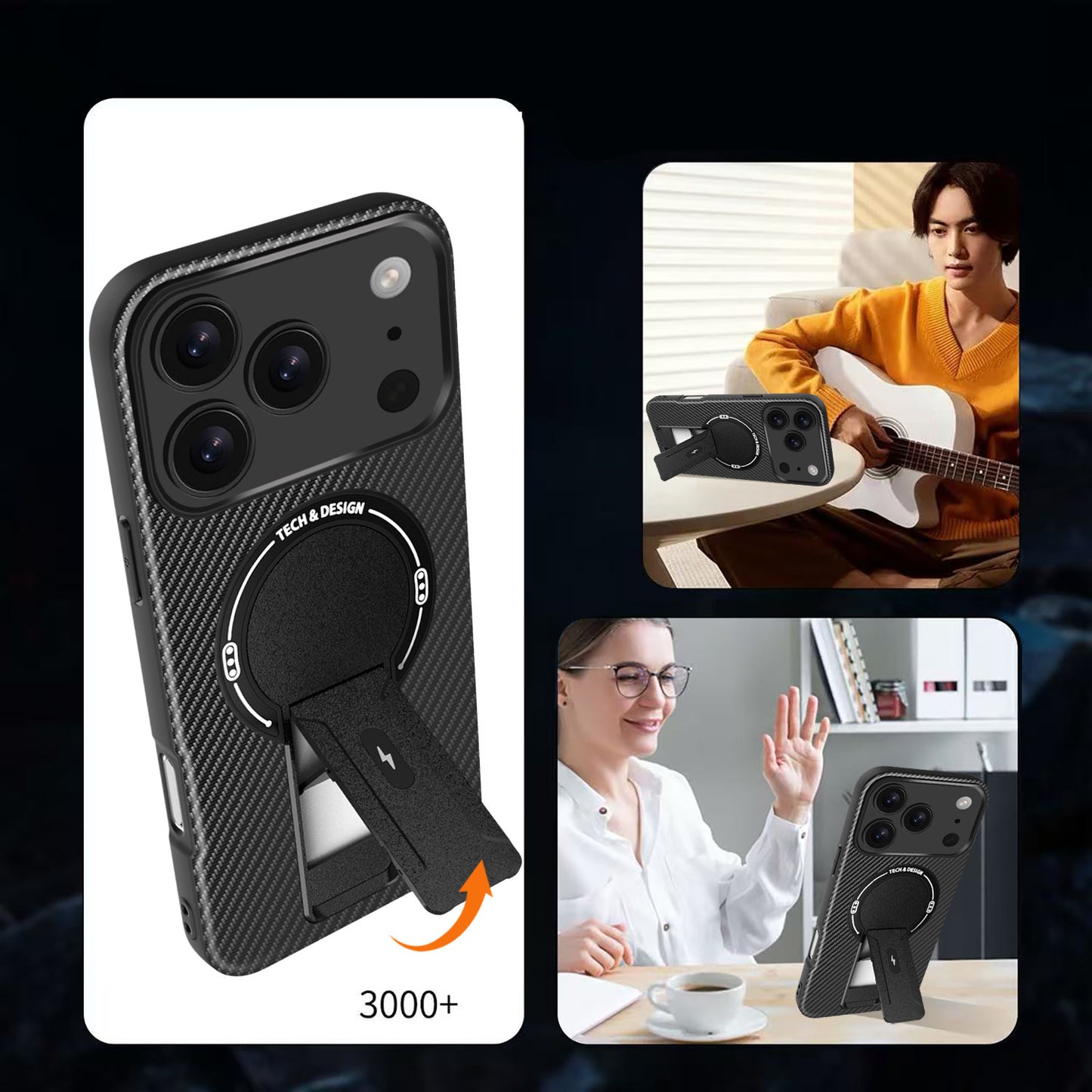 TPU PC kickstand Magnetic Phone Case