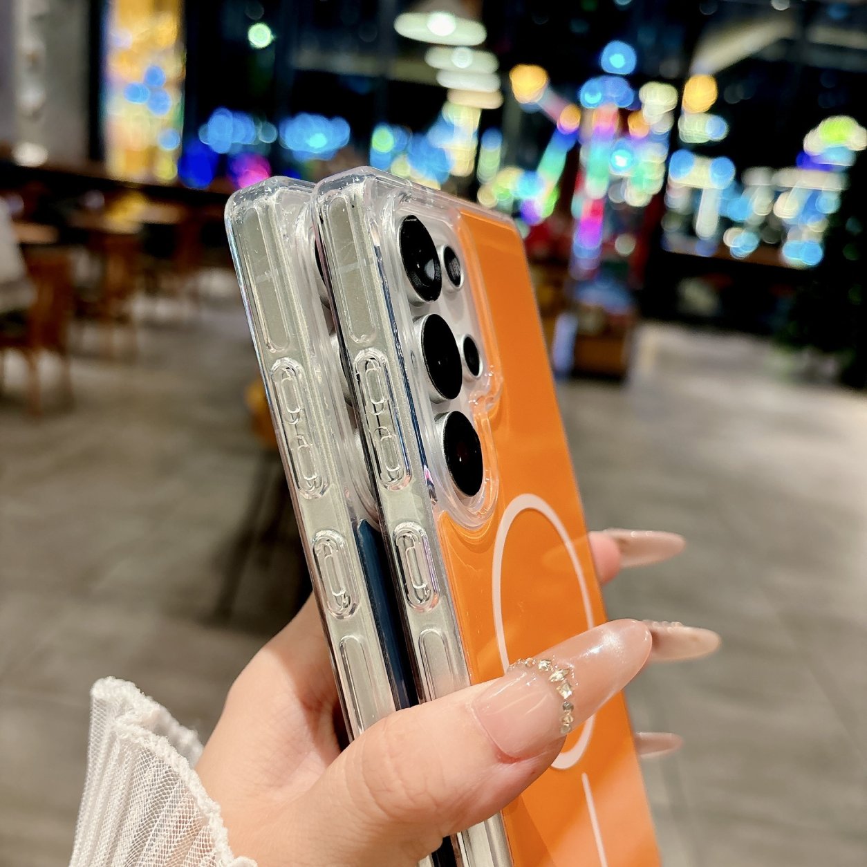 Magnetic & Shockproof case in orange, compatible with SAMSUNG S26_PC84-SAMS26ORG