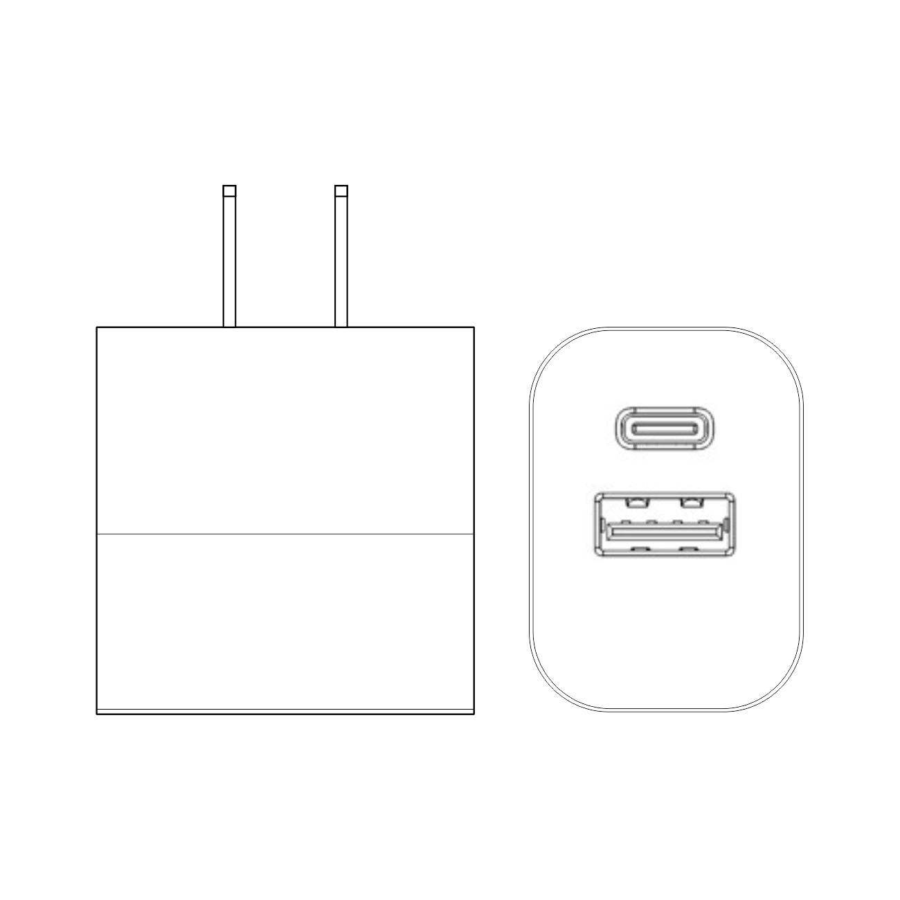 Power Delivery Dual Ports of USB and Type-C Wall Charger/ Power Adapter/ Charging Block In Black (12pcs) SKU:TC72-PD3ABK
